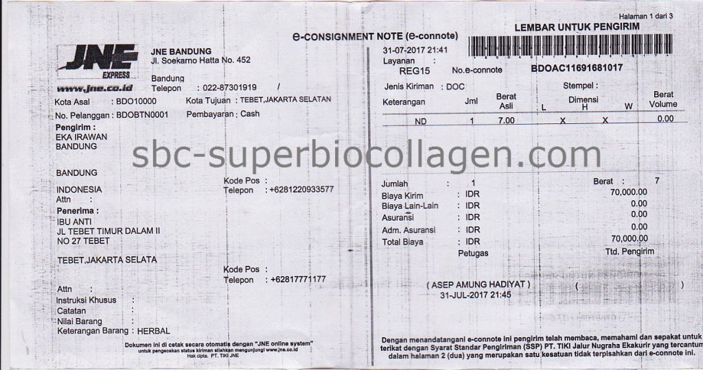Bukti Pengiriman SuperBioCollagen_0003